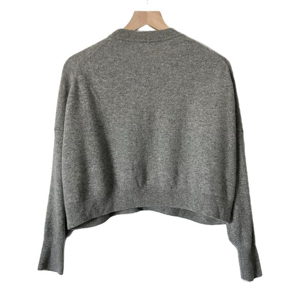 Athleta Luxe Wool Cashmere Crew Sweater in Dark Gray Heather Size Large - Picture 4 of 7